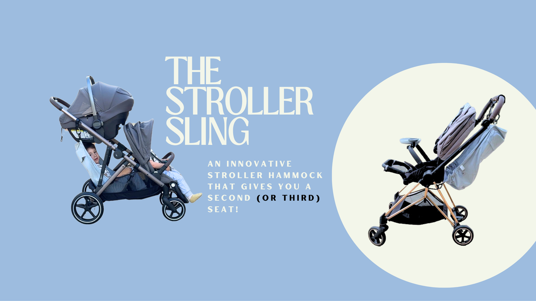 The Stroller Sling is a hammock that adds an extra seat to your single or double stroller - creating the best lightweight double or triple stroller solution.
